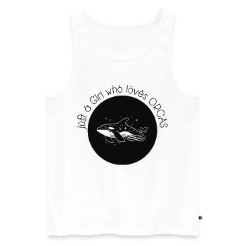 Just a girl who loves Orcas - Männer Premium Bio Tank Top - Weiß - Vorne - Michal (187cm)