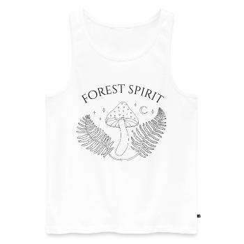 Waldgeist, Pilz und Farn - Männer Premium Bio Tank Top - Weiß - Vorne - AI Model Male 178 light (178cm)