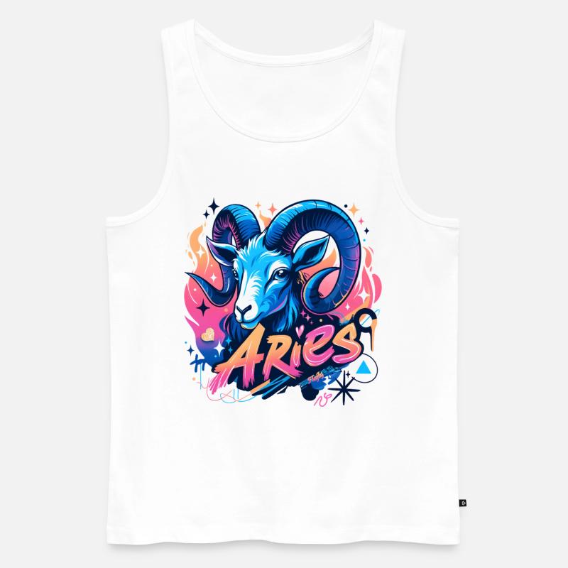Widder – Sternzeichen – 🔮 ♈ - Männer Premium Bio Tank Top - Weiß