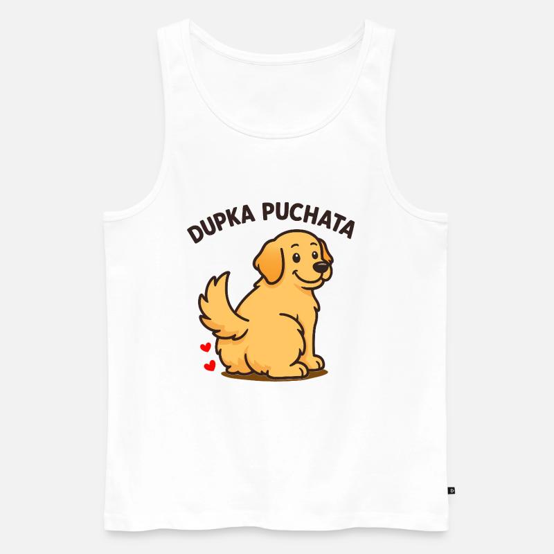 FLUFFY - süßes Hündchen - Männer Premium Bio Tank Top - Weiß