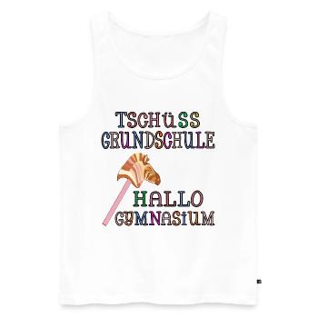SCHULWECHSEL GYMNASIUM HOBBY HORSING - Männer Premium Bio Tank Top - Weiß - Vorne - Michal (187cm)