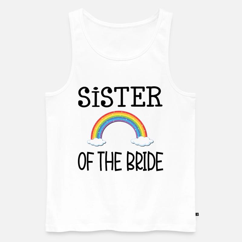 REGENBOGENSCHWESTER DER BRAUT - Männer Premium Bio Tank Top - Weiß