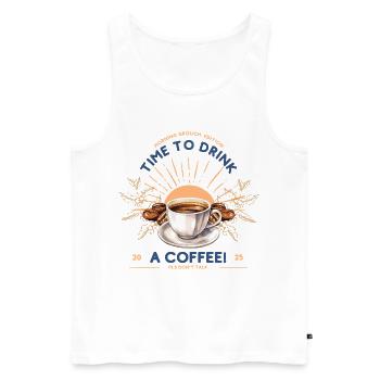 Time to Drink Coffee – Do Not Disturb - Männer Premium Bio Tank Top - Weiß - Vorne - AI Model Male 178 light (178cm)