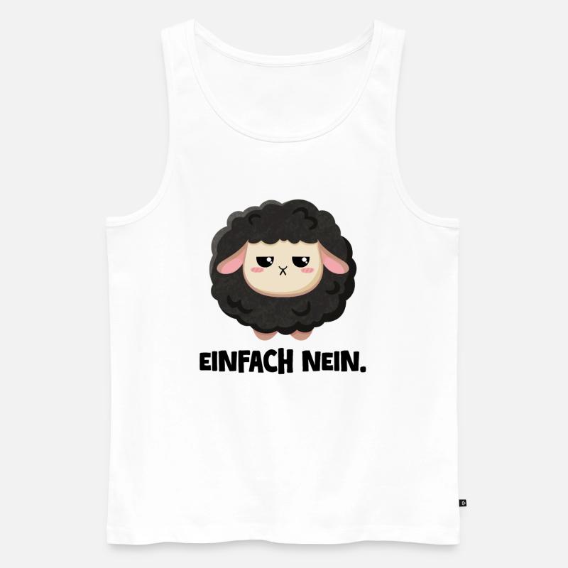Grumpy Schaf Einfach nein - Männer Premium Bio Tank Top - Weiß