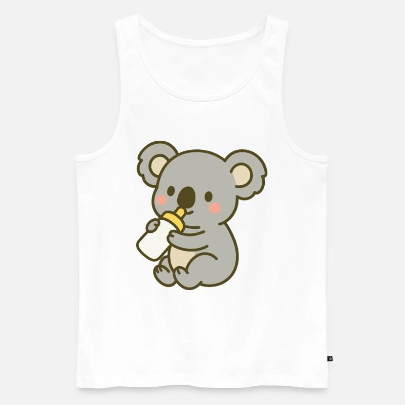 Kuschel-Koala mit Flasche - Männer Premium Bio Tank Top - Weiß
