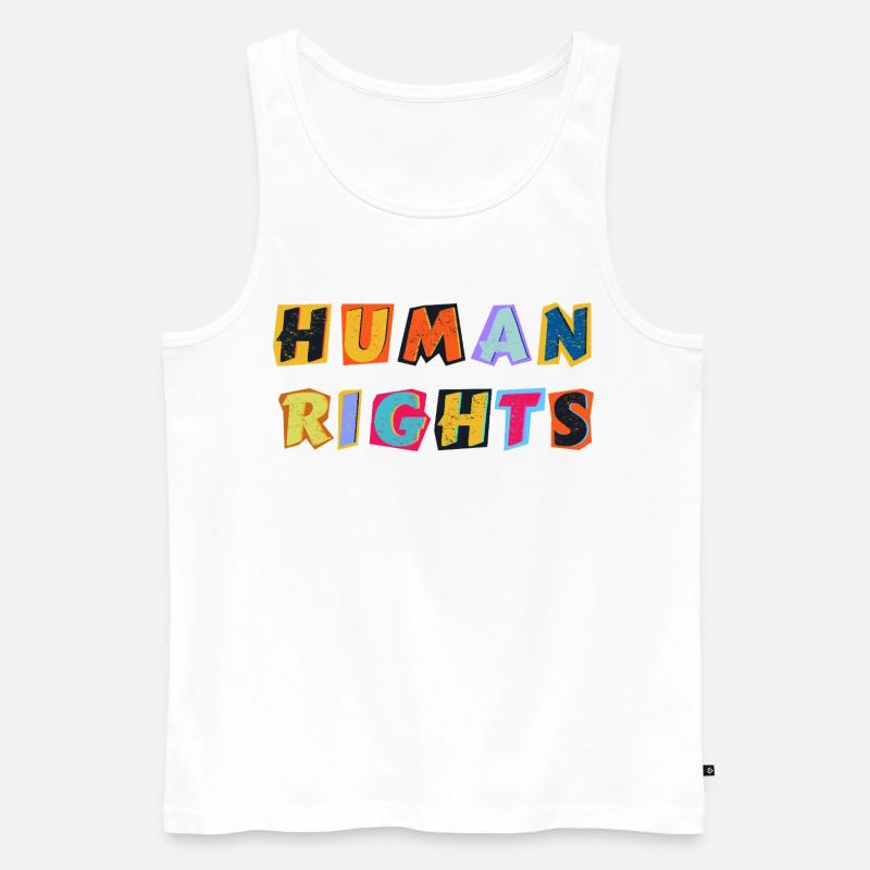 Human Right - Menschenrechte - Männer Premium Bio Tank Top - Weiß