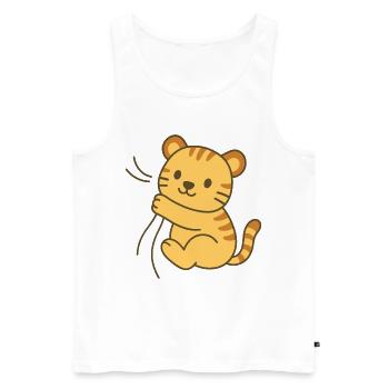 Snuggle Tiger Cub - Cuddly Tiger Baby - Men's Premium Organic Tank Top - white - Front - AI Model Male 178 light (178cm)