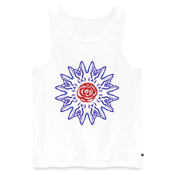 Rose in the blue sun - Men's Premium Organic Tank Top - white - Front - AI Model Male 178 light (178cm)