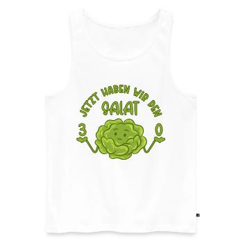 30. Geburtstag - Jetzt haben wir den Salat 30 - Männer Premium Bio Tank Top - Weiß - Vorne - Michal (187cm)