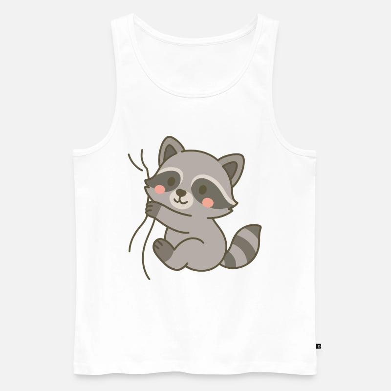 Eingekuschelt Waschbär - Männer Premium Bio Tank Top - Weiß