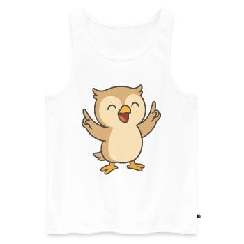 Good Mood Owl - Men's Premium Organic Tank Top - white - Front - AI Model Male 178 light (178cm)