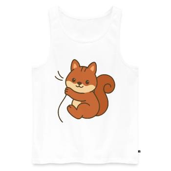 Cuddly squirrel - Men's Premium Organic Tank Top - white - Front - Michal (187cm)