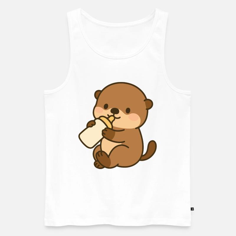 Seeotter-Schlürfspaß - Männer Premium Bio Tank Top - Weiß