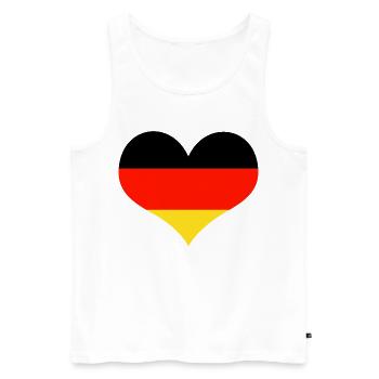 Allemagne coeur noir rouge or - Débardeur bio Premium Homme - blanc - Devant - Michal (187cm)