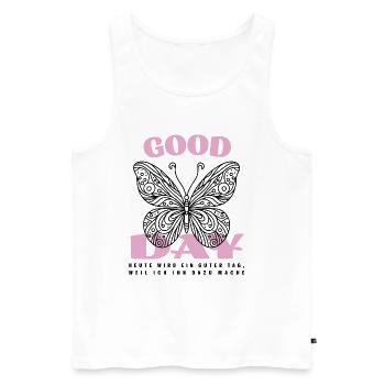 Bonne journée avec Butterfly – Design positif - Débardeur bio Premium Homme - blanc - Devant - Michal (187cm)