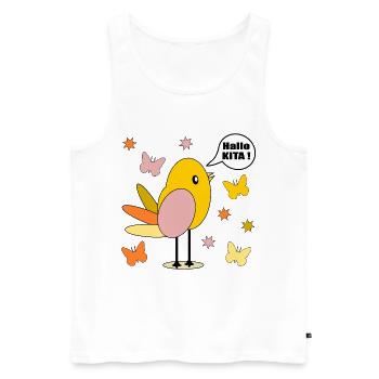 HALLO KITA KIND KINDERTAGESSTÄTTE VOGEL - Männer Premium Bio Tank Top - Weiß - Vorne - Michal (187cm)