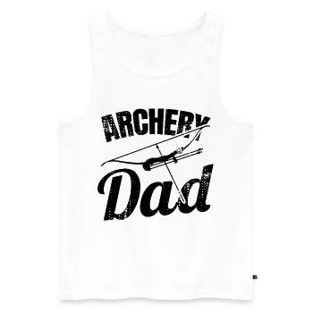 Archery Dad - Men's Premium Organic Tank Top - white - Front - AI Model Male 178 light (178cm)