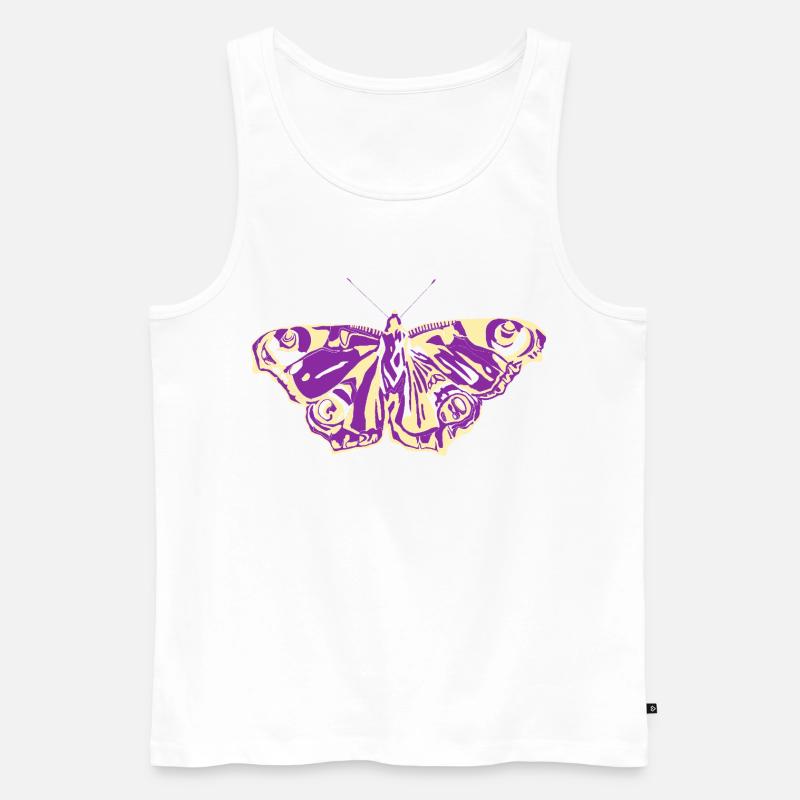 Lila-Gelber Schmetterling - Männer Premium Bio Tank Top - Weiß