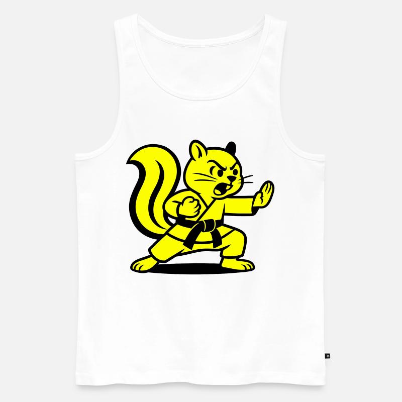 Karate Eichhörnchen! - Männer Premium Bio Tank Top - Weiß