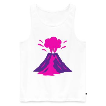 Vulkanausbruch in pink - Männer Premium Bio Tank Top - Weiß - Vorne - AI Model Male 178 light (178cm)
