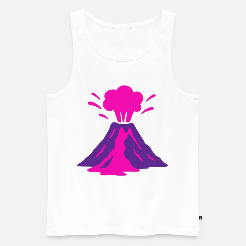 Vulkanausbruch in pink - Männer Premium Bio Tank Top - Weiß
