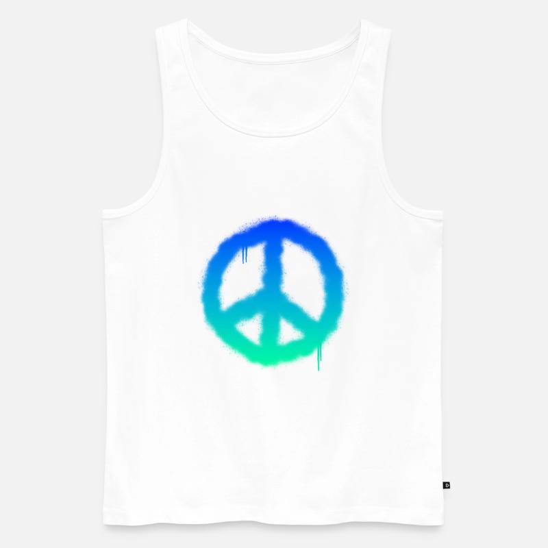 Das Graffiti Friedenszeichen - Männer Premium Bio Tank Top - Weiß