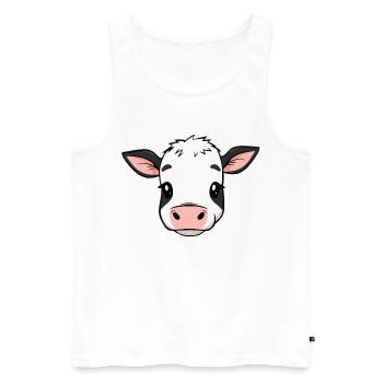 Vache - Débardeur bio Premium Homme - blanc - Devant - Michal (187cm)