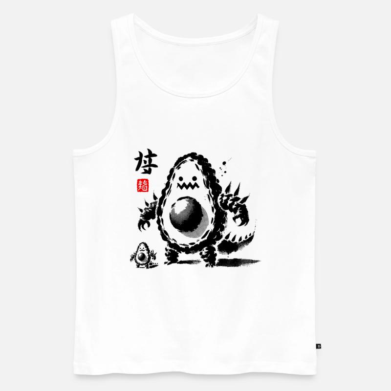 Elegantes asiatisches Kalligraphie-Blumendesign - Männer Premium Bio Tank Top - Weiß