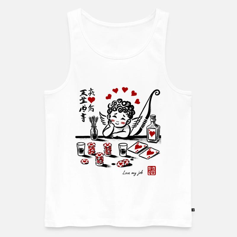 Romantisches Herz Ornamente Design - Männer Premium Bio Tank Top - Weiß