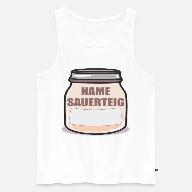 NAME SAUERTEIG SAUERTEIGBROT - Männer Premium Bio Tank Top - Weiß