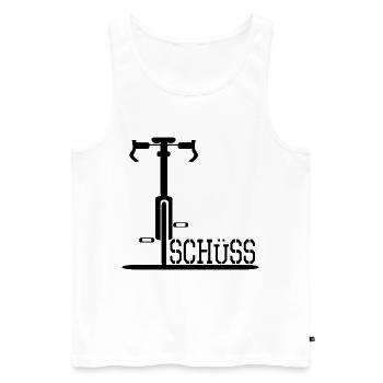 ABSCHIED TSCHÜSS FAHRRAD RAD - Männer Premium Bio Tank Top - Weiß - Vorne - Michal (187cm)