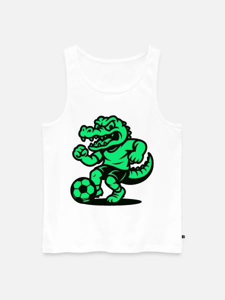 Soccer Crocodile - Men's Premium Organic Tank Top - white