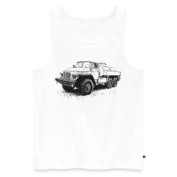 Ural Power – heavyweight on wheels - Men's Premium Organic Tank Top - white - Front - AI Model Male 178 light (178cm)