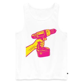 Heimwerker Pop-Art - Männer Premium Bio Tank Top - Weiß - Vorne - AI Model Male 178 light (178cm)