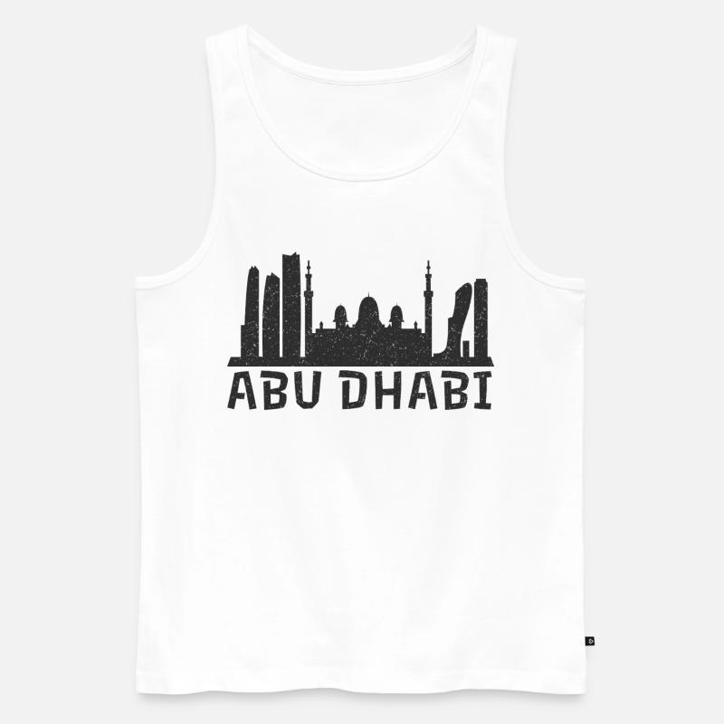 Abu Dhabi Nightscape - Männer Premium Bio Tank Top - Weiß