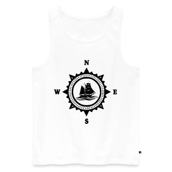 The Black Boat and the Compass - Men's Premium Organic Tank Top - white - Front - Michal (187cm)