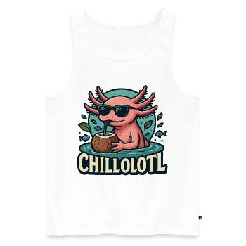 Chillolotl – Just dive in - Men's Premium Organic Tank Top - white - Front - Michal (187cm)