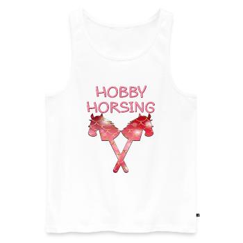 HOBBY HORSING PFERDE - Männer Premium Bio Tank Top - Weiß - Vorne - Michal (187cm)