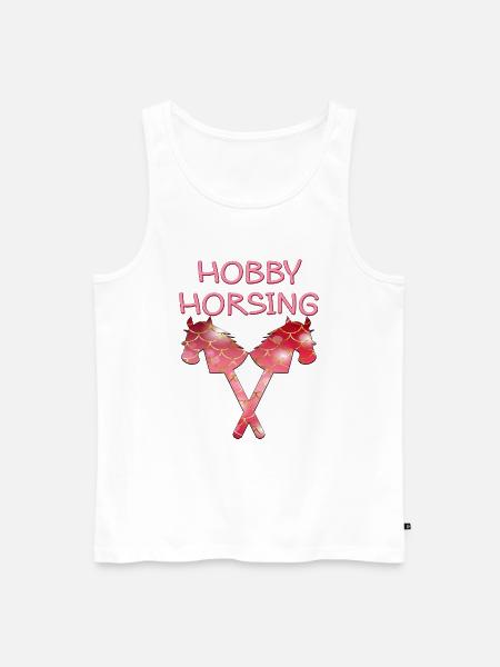 HOBBY HORSING HORSES - Men's Premium Organic Tank Top - white