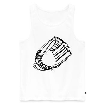 Baseball Handschuh Zeichnung - Männer Premium Bio Tank Top - Weiß - Vorne - Michal (187cm)
