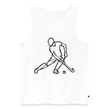 Joueurs de hockey sur gazon - Débardeur bio Premium Homme - blanc - Devant - AI Model Male 178 light (178cm)