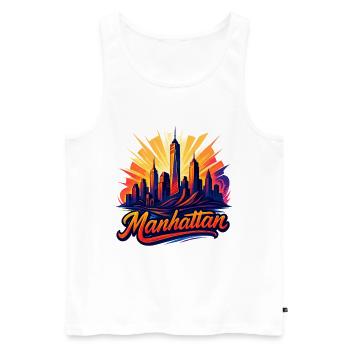 Manhattan City New York Silhouette Gift - Men's Premium Organic Tank Top - white - Front - Michal (187cm)