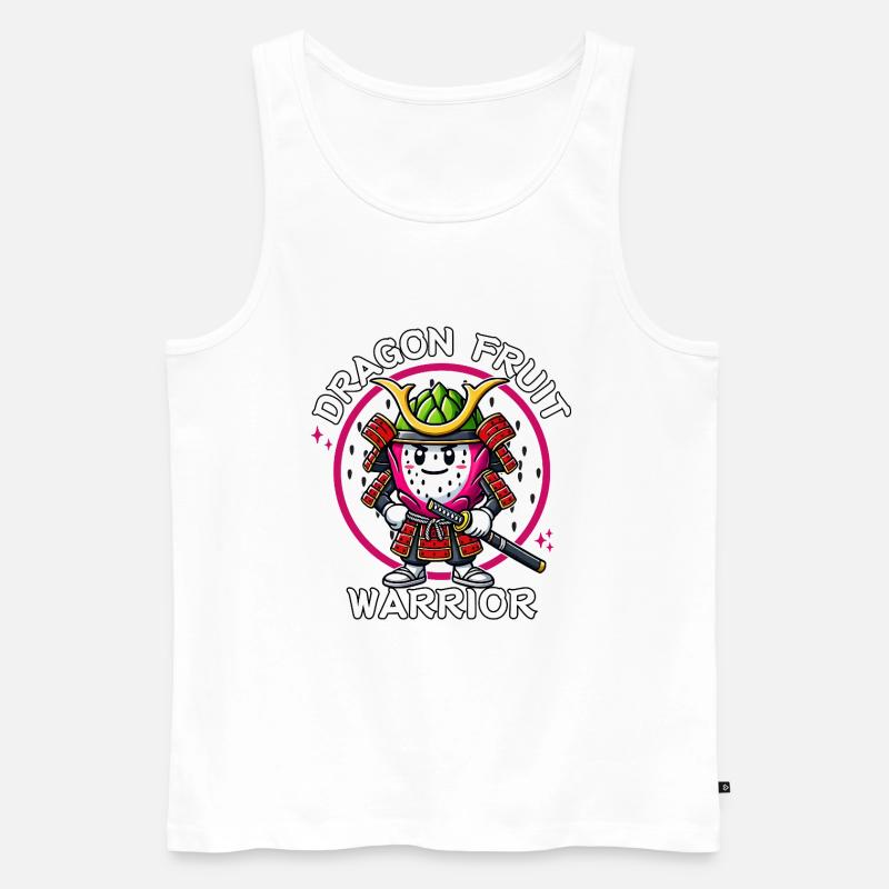 Must-have Dragon Fruit Warrior Samurai - Männer Premium Bio Tank Top - Weiß
