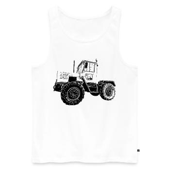 Puissance sur quatre roues - Débardeur bio Premium Homme - blanc - Devant - AI Model Male 178 light (178cm)