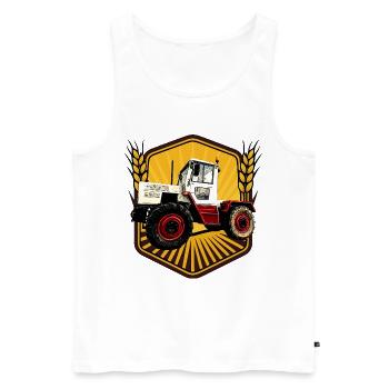 Kraftpaket auf Rädern - Männer Premium Bio Tank Top - Weiß - Vorne - AI Model Male 178 light (178cm)