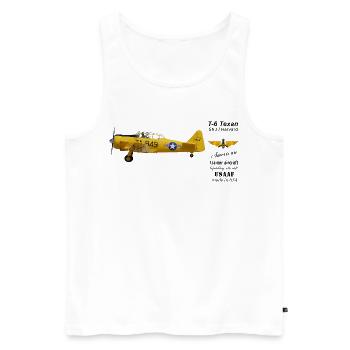 T-6 Texan - Männer Premium Bio Tank Top - Weiß - Vorne - AI Model Male 178 light (178cm)