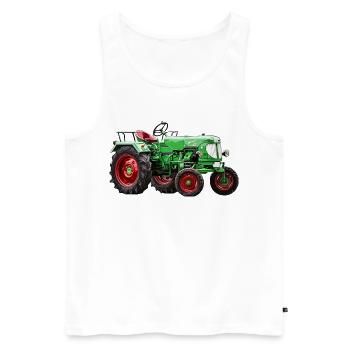 ADN du tracteur - Débardeur bio Premium Homme - blanc - Devant - AI Model Male 178 light (178cm)