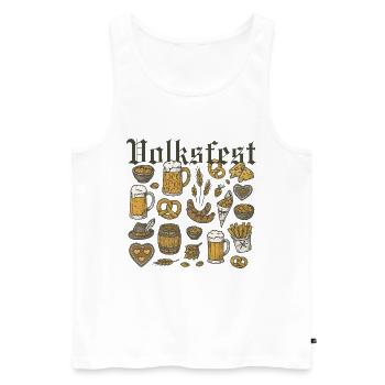 Volksfest Bier und Schmankerl Design - Männer Premium Bio Tank Top - Weiß - Vorne - Michal (187cm)