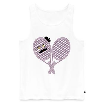TENNIS MOUSTACHE - Débardeur bio Premium Homme - blanc - Devant - Michal (187cm)