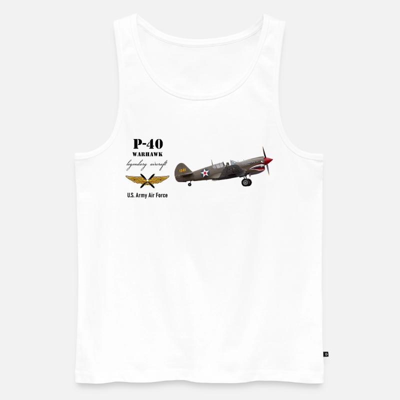 P-40 Warhawk - Männer Premium Bio Tank Top - Weiß